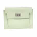 Hermes Coin Case Kelly Pocket Compact Veau Epsom Vert Fizz Silver