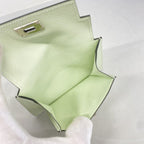 Hermes Coin Case Kelly Pocket Compact Veau Epsom Vert Fizz Silver — view 3