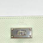 Hermes Coin Case Kelly Pocket Compact Veau Epsom Vert Fizz Silver — view 4