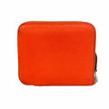 Hermes Coin Case Azap Silk Compact Veau Orange Field Silver