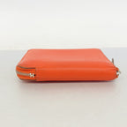 Hermes Coin Case Azap Silk Compact Veau Orange Field Silver — view 2