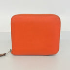 Hermes Coin Case Azap Silk Compact Veau Orange Field Silver — view 8