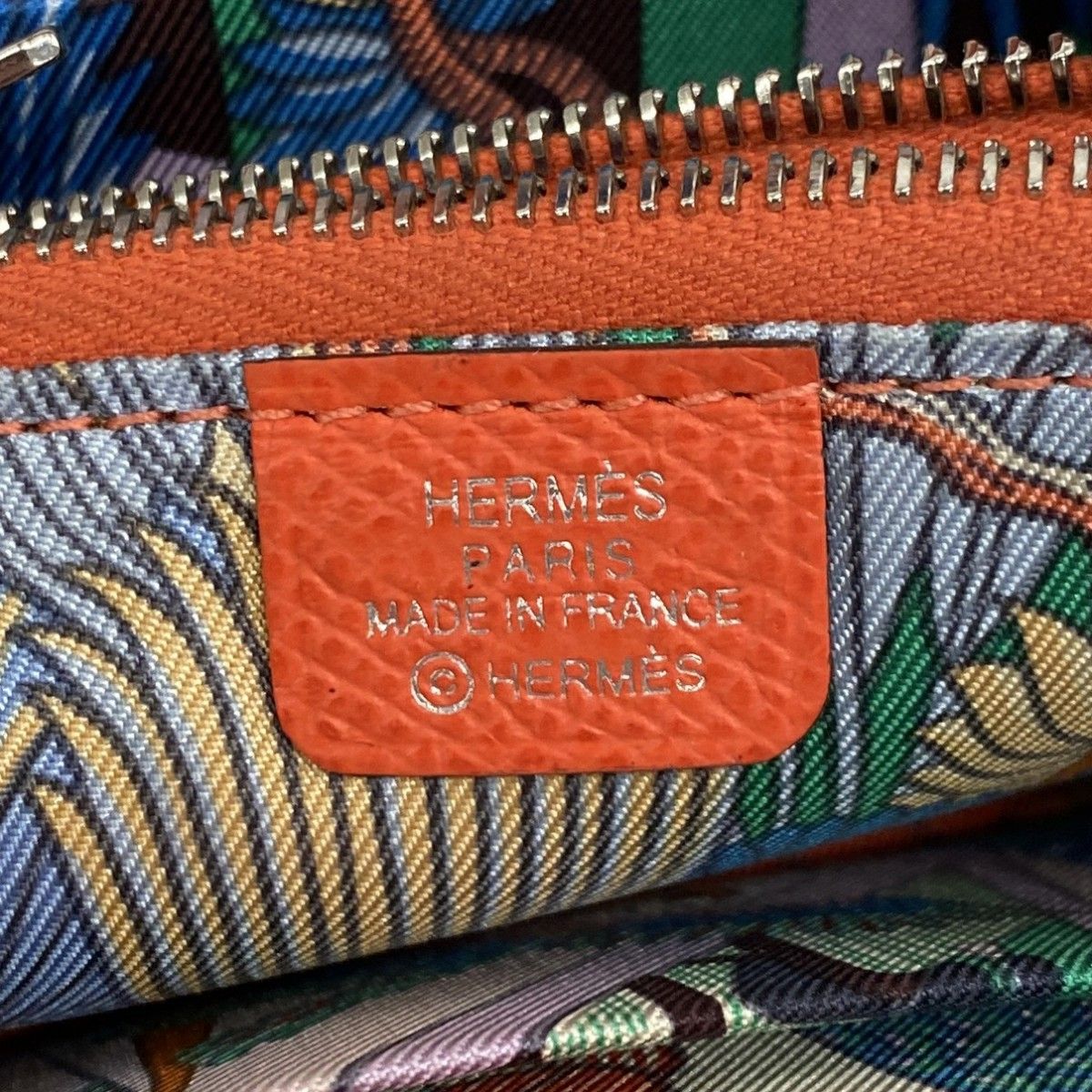 Hermes Coin Case Azap Silk Compact Veau Orange Field Silver — view 4