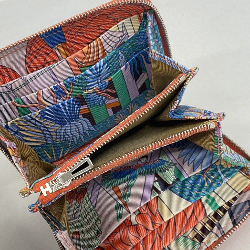 Hermes Coin Case Azap Silk Compact Veau Orange Field Silver — view 3