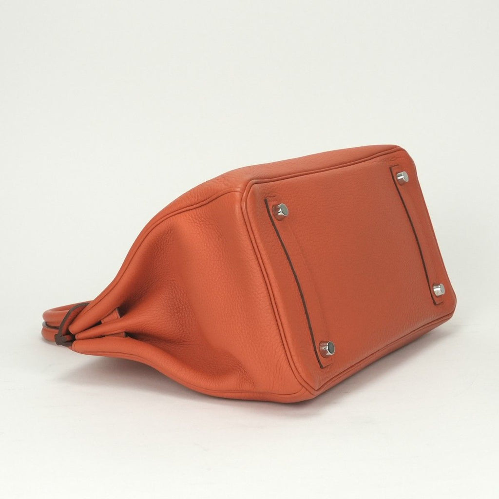 Hermes Birkin 30 Tote Togo Orange Poppy Silver — view 6