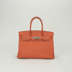 Hermes Birkin 30 Tote Togo Orange Poppy Silver