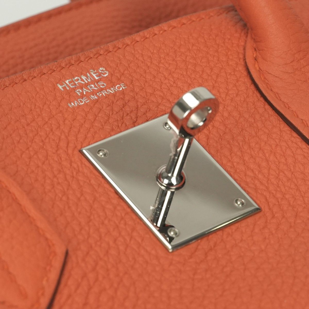 Hermes Birkin 30 Tote Togo Orange Poppy Silver — view 8