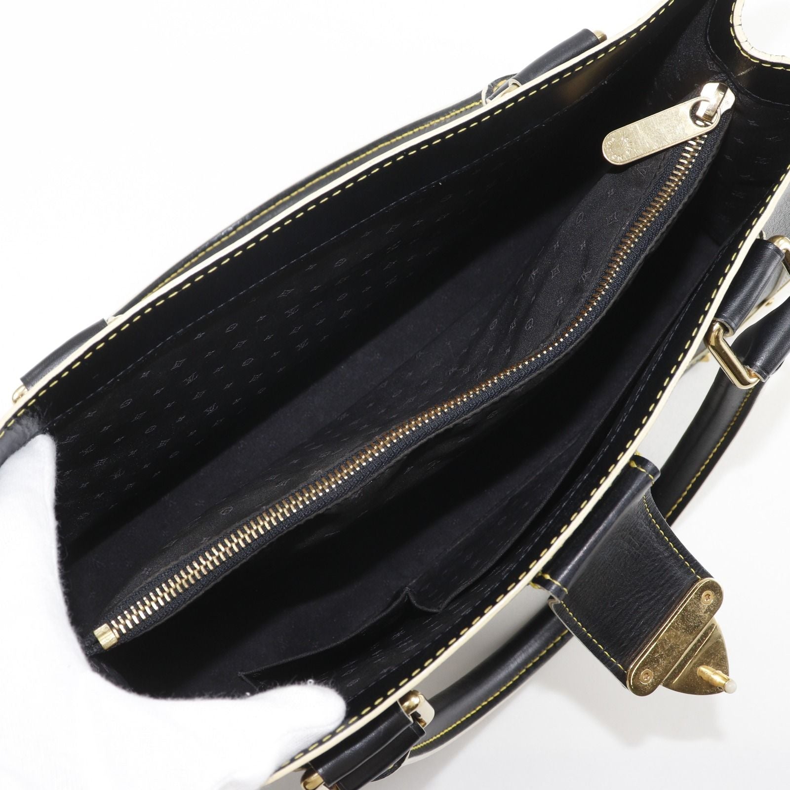 Louis Vuitton Faburo Suhali Goatskin Noir Black Tote — view 6