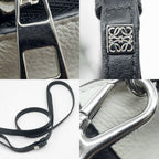 Loewe 199 30 Panda Bag Shoulder Black White Leather Silver — view 7