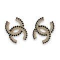 Chanel CC Logo Rhinestone Earrings