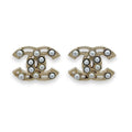 Chanel CC Logo Pearl Earrings