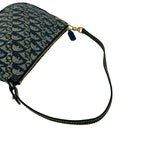 Dior Saddle Trotter Pattern Canvas Leather Handbag Navy — view 4