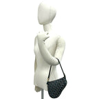 Dior Saddle Trotter Pattern Canvas Leather Handbag Navy — view 2