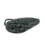 Dior Saddle Trotter Pattern Canvas Leather Handbag Navy — view 7