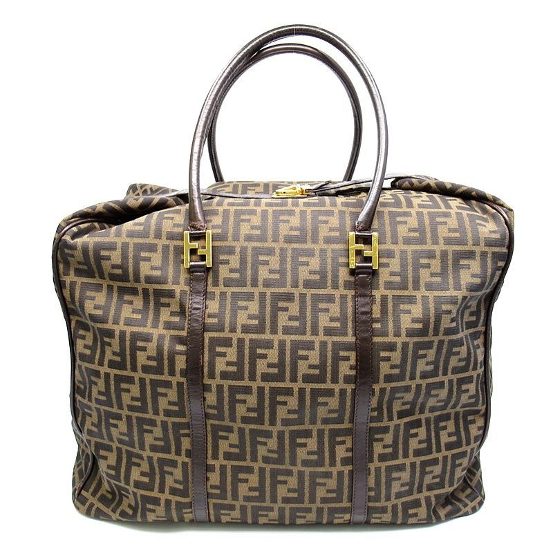 Fendi Zucca Boston Bag Brown