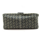 Fendi Zucchino Mamma Bucket Leather Shoulder Bag Gray Navy — view 6