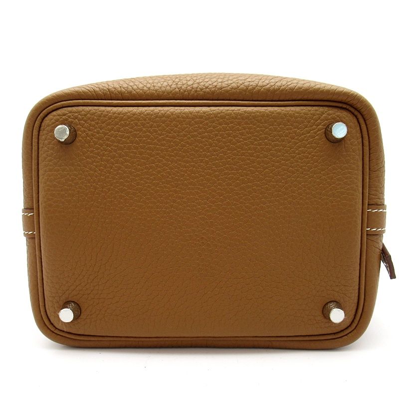 Hermes Picotin Lock PM Taurillon Clemence Handbag Gold — view 6