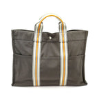 Hermes Ginza Limited Fourre Tout MM Canvas Tote Gray
