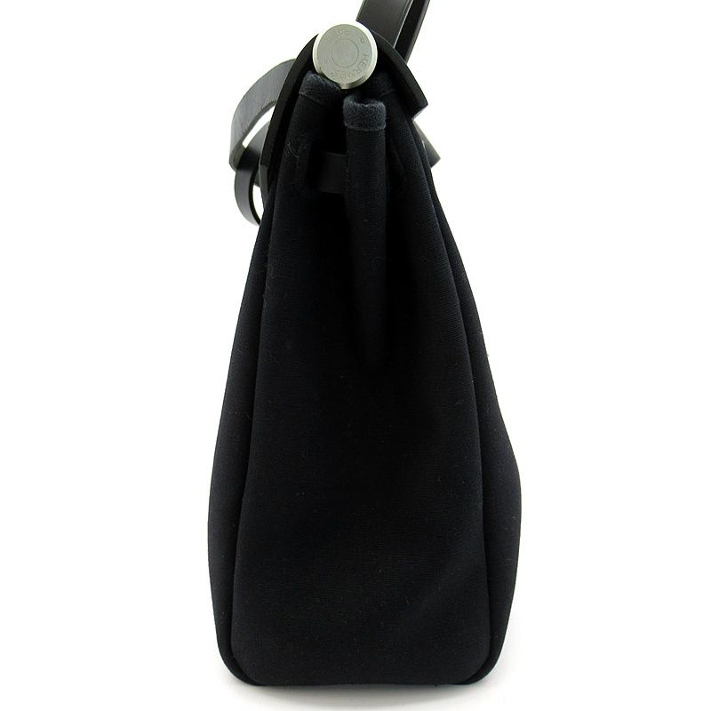 Hermes Herbag PM Toilet Ash Calf Shoulder Bag Black — view 4