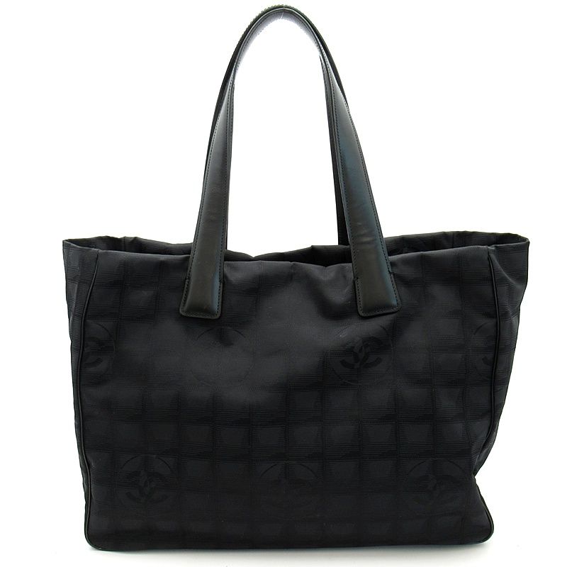 Chanel New Travel Line Tote MM Nylon Calf Black — view 4