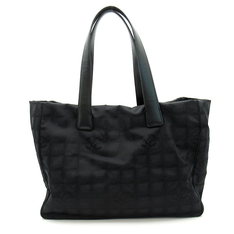 Chanel New Travel Line Tote MM Nylon Calf Black