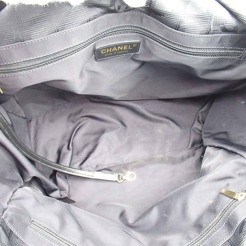 Chanel New Travel Line Tote MM Nylon Calf Black — view 7