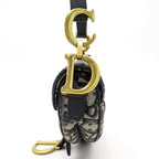 Dior Oblique Jacquard Saddle Bag Mini Canvas Leather — view 3