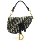 Dior Oblique Jacquard Saddle Bag Mini Canvas Leather