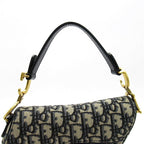 Dior Oblique Jacquard Saddle Bag Mini Canvas Leather — view 2