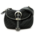 Dior Street Chic Shoulder Bag Canvas Leather Black