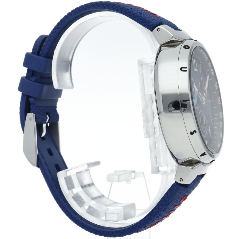 Louis Vuitton Tambour Outdoor Chronograph GMT Watch 44 Box SS Rubber Time — view 4