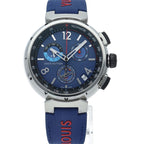 Louis Vuitton Tambour Outdoor Chronograph GMT Watch 44 Box SS Rubber Time — view 2