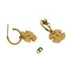 Chanel CC Logo Hoop Earrings Brass — view 2