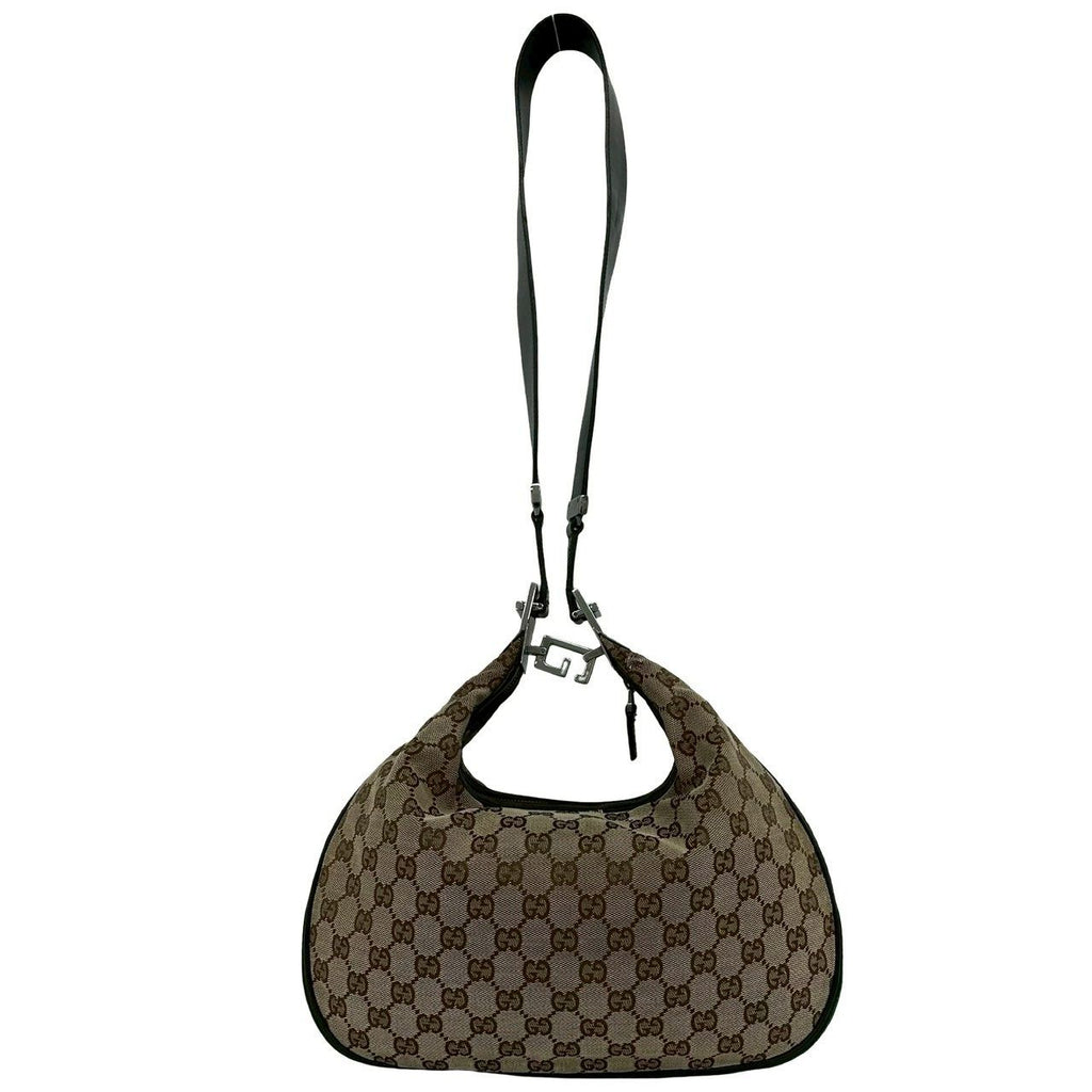 Gucci Attache Sherry Line GG Canvas Leather Shoulder Bag Brown Red Green — view 3