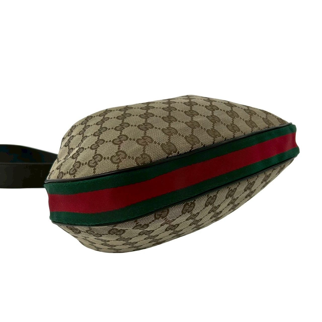 Gucci Attache Sherry Line GG Canvas Leather Shoulder Bag Brown Red Green — view 7