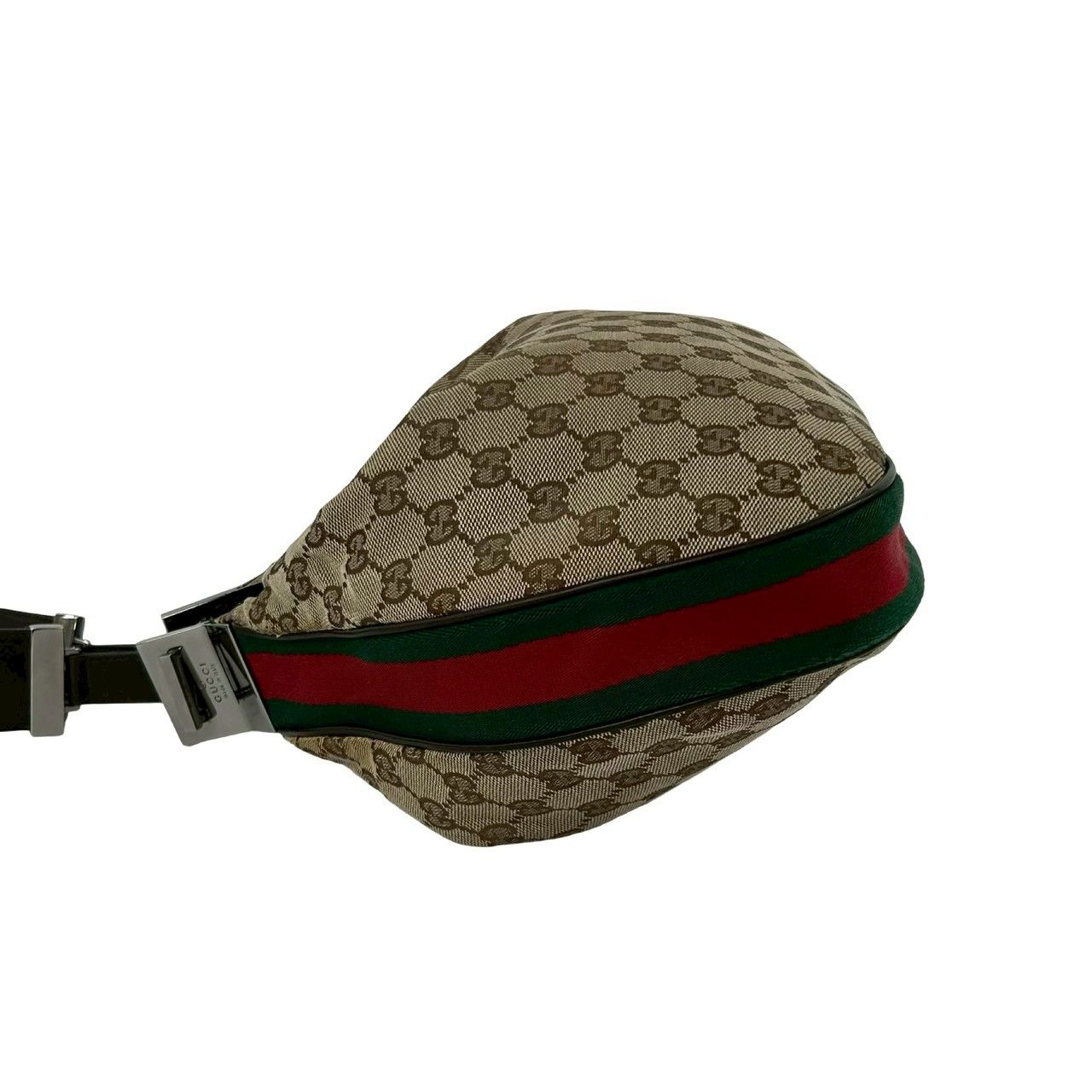Gucci Attache Sherry Line GG Canvas Leather Shoulder Bag Brown Red Green — view 5