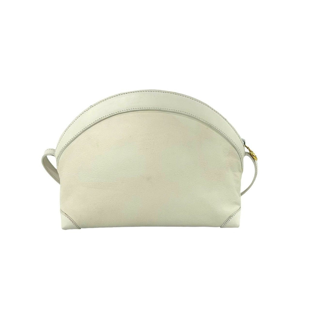 Gucci Vintage GG Logo Leather Mini Shoulder Bag Pochette White — view 3
