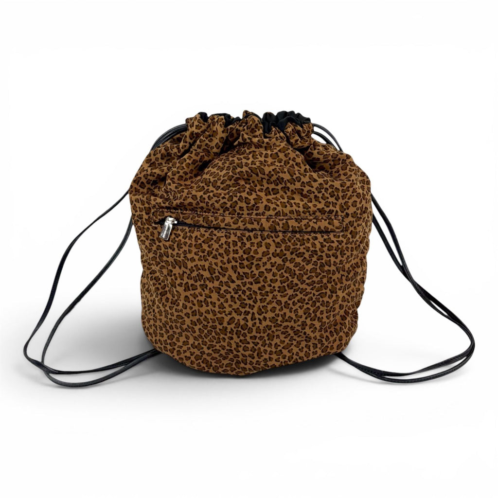Bottega Veneta Reversible Backpack Nappa Sac Black Leopard Nylon Canvas — view 2