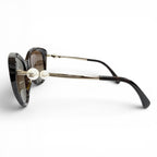 Chanel CC Logo Faux Pearl with Tortoiseshell Pattern Sunglasses Eyewear Brown — view 3