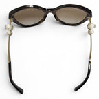 Chanel CC Logo Faux Pearl with Tortoiseshell Pattern Sunglasses Eyewear Brown — view 5