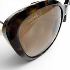 Chanel CC Logo Faux Pearl with Tortoiseshell Pattern Sunglasses Eyewear Brown — view 9