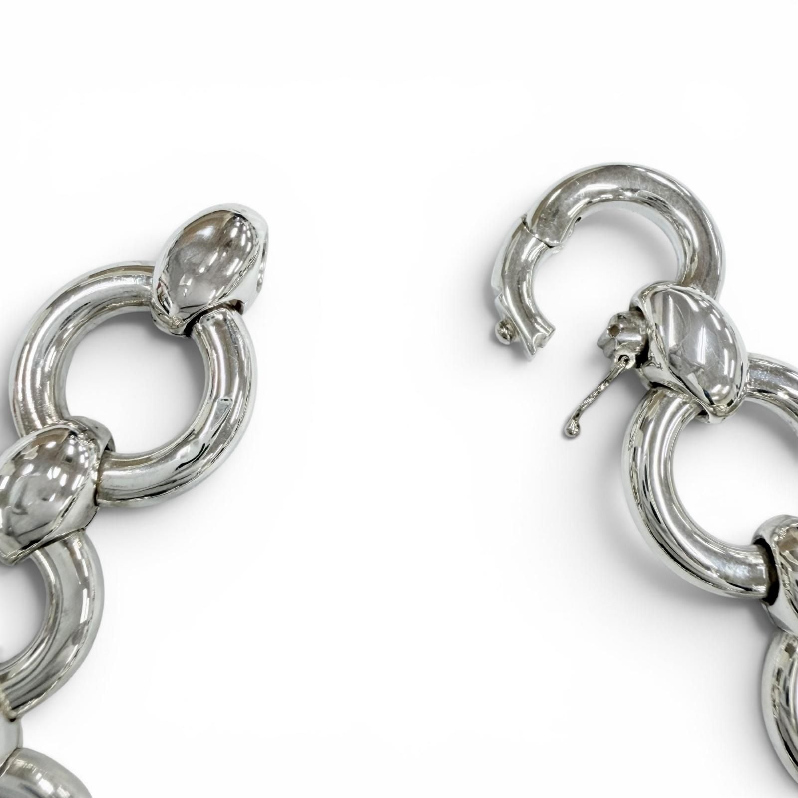 Hermes Vintage Frontier Bracelet Bangle Silver — view 6