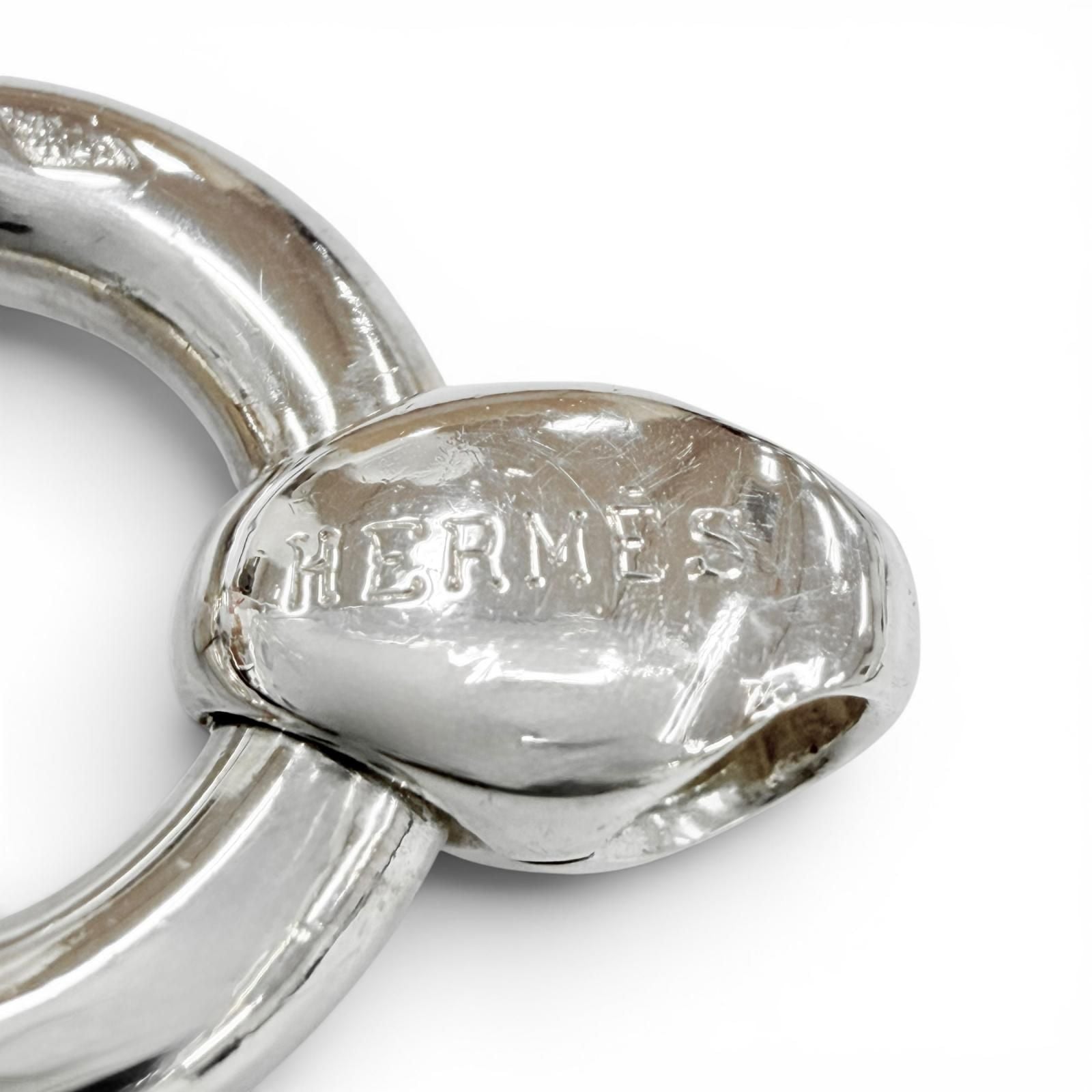 Hermes Vintage Frontier Bracelet Bangle Silver — view 8