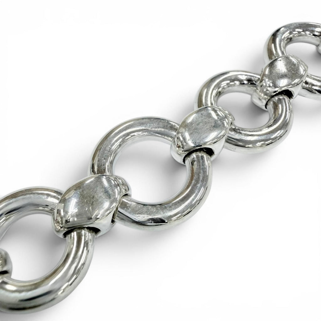 Hermes Vintage Frontier Bracelet Bangle Silver — view 5