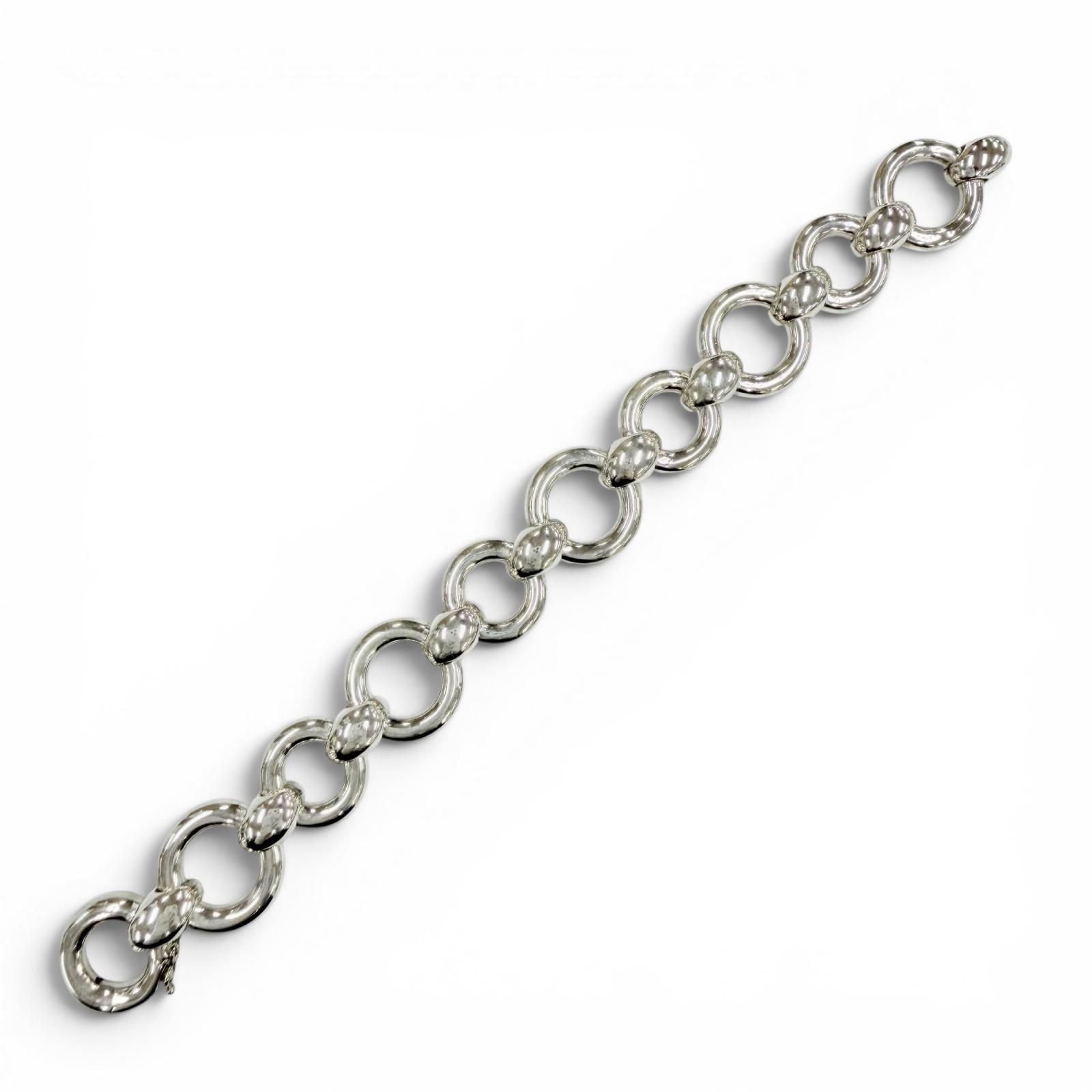 Hermes Vintage Frontier Bracelet Bangle Silver — view 3