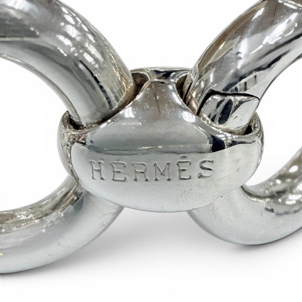 Hermes Vintage Frontier Bracelet Bangle Silver — view 7