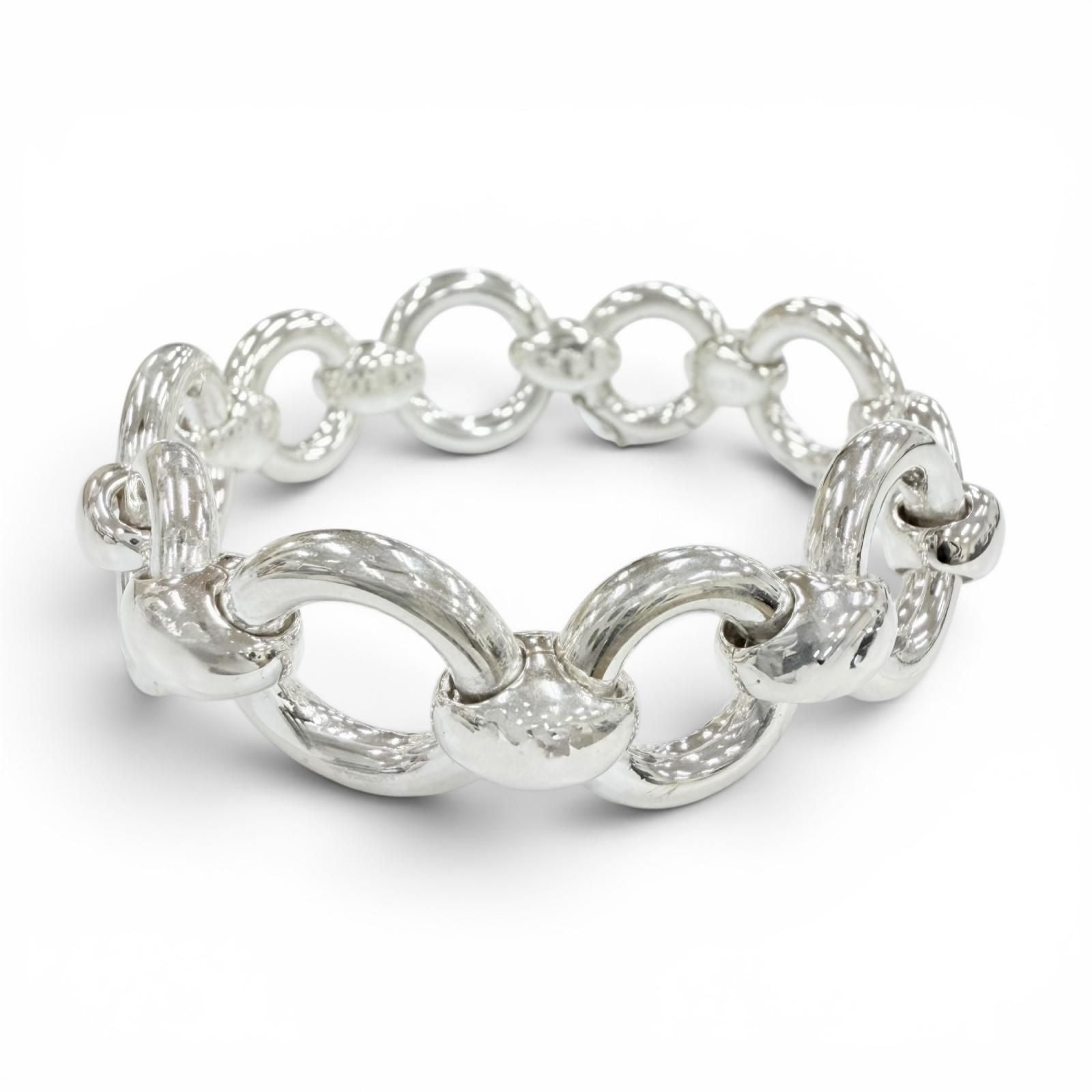 Hermes Vintage Frontier Bracelet Bangle Silver