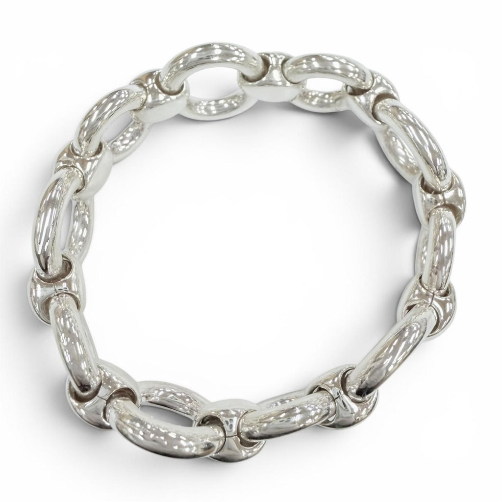 Hermes Vintage Frontier Bracelet Bangle Silver — view 2