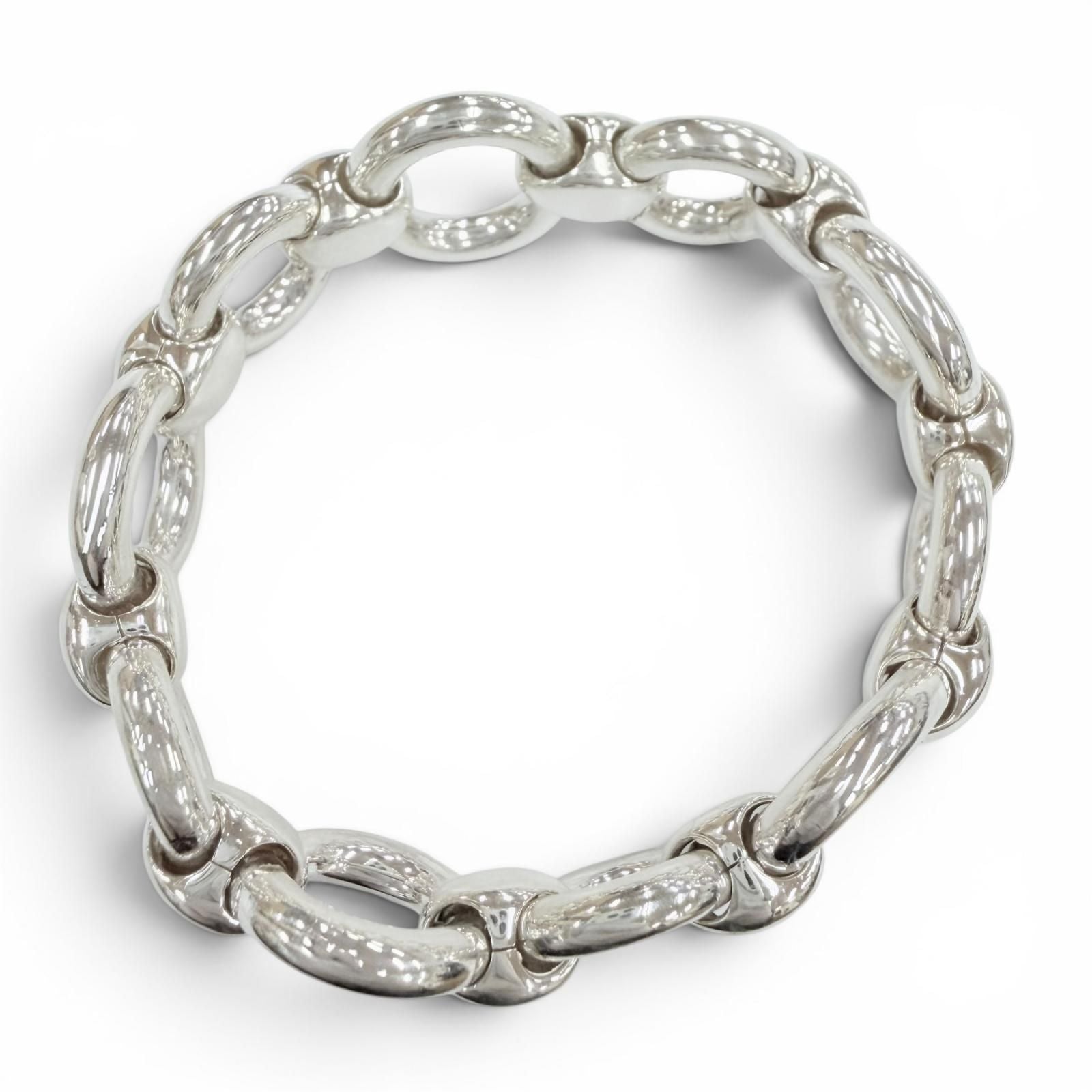 Hermes Vintage Frontier Bracelet Bangle Silver — view 2