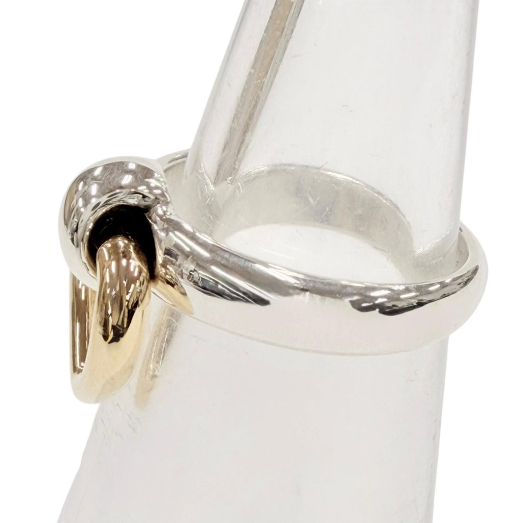 Hermes Heart Knock Ring 925 750 Silver Gold — view 2